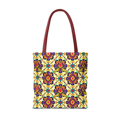 Tote Bag, (AOP), Taurus, Zodiac v5, Flower Pattern