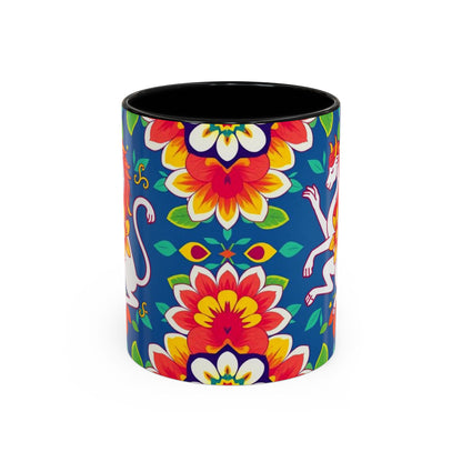Accent Coffee Mug, Virgo, Zodiac v3. Flower Pattern, (11, 15oz)