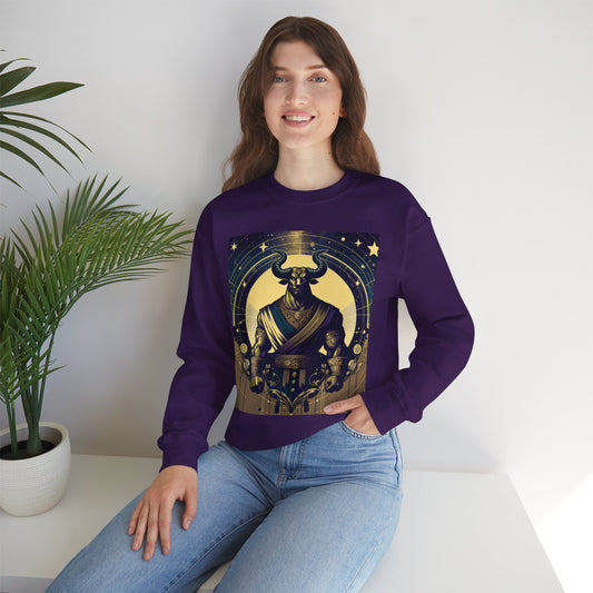 Unisex Heavy Blend™ Crewneck Sweatshirt, Minotaur, Taurus Zodiac Design