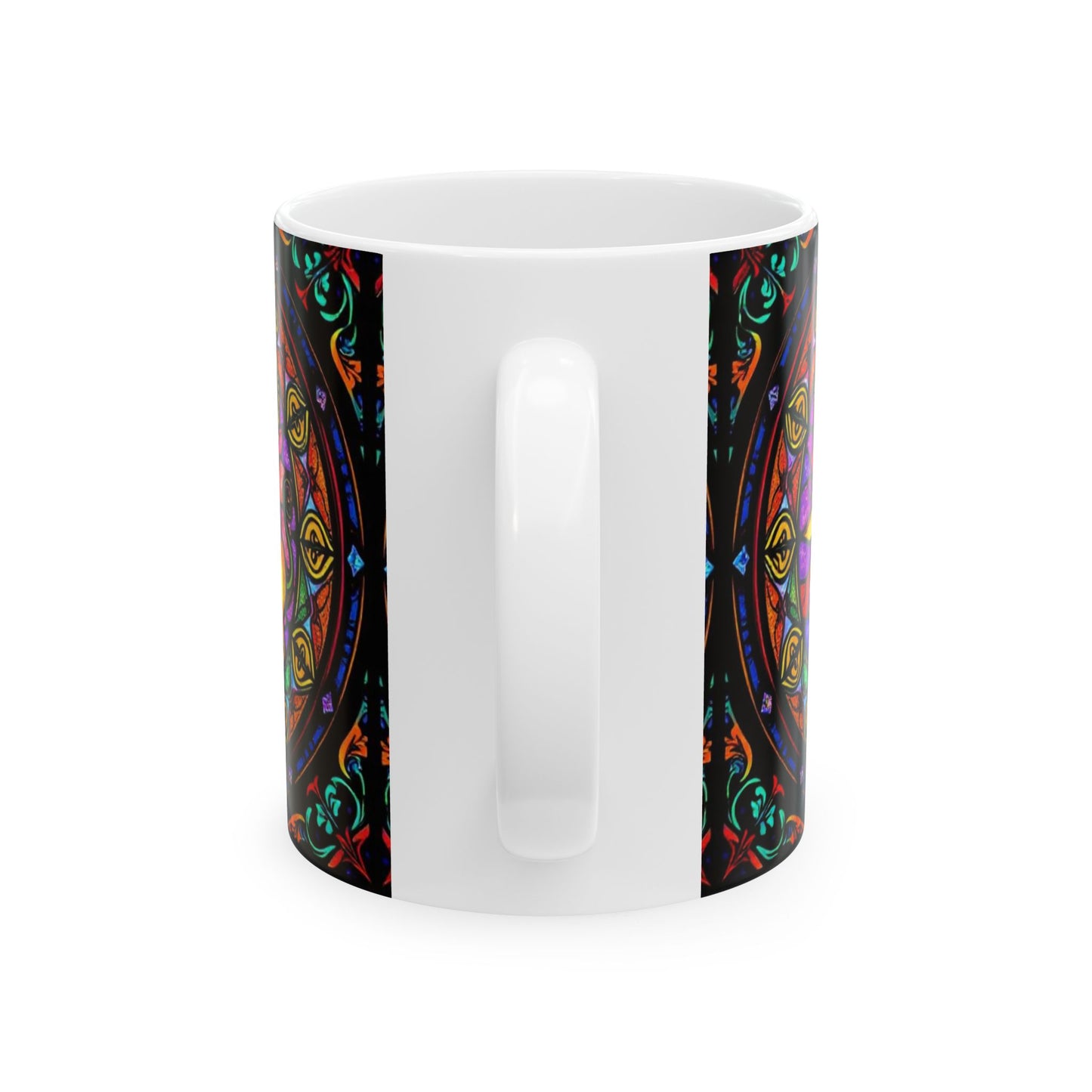 Ceramic Mug, (11oz, 15oz), Ceramic Coffee Mug, AOP, Glass Design, Taurus Zodiac
