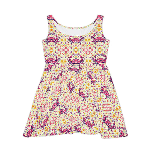Women's Skater Dress, AOP, Zodiac v1, Cancer, Pattern