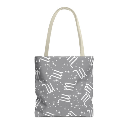 Tote Bag, Scorpio Zodiac Sign, AOP, (Grey, White)