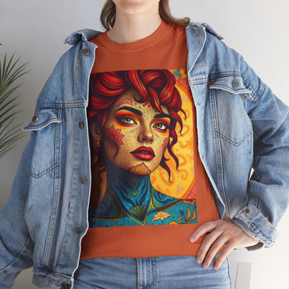 Unisex Heavy Cotton T-Shirt, Aquarius, Zodiac, Sexy Art
