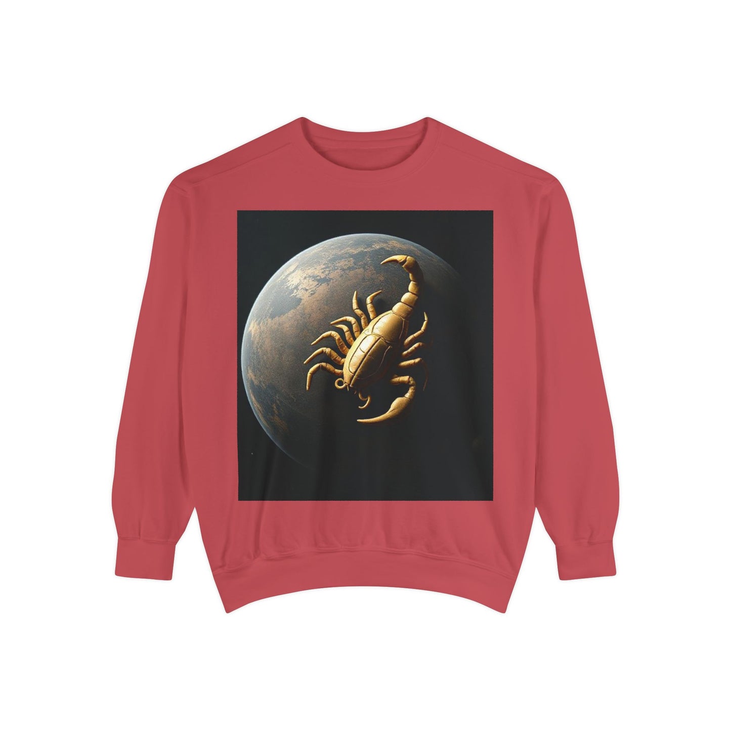 Garment-Dyed Sweatshirt, Unisex, Space Animal Design v1, Scorpio