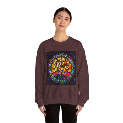 Unisex Heavy Blend™ Crewneck Sweatshirt, Glass 1, Aries Zodiac Design