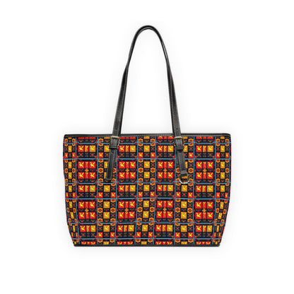 Leather Shoulder Bag, Sagittarius, Zodiac v2, Shapes Pattern