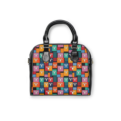Shoulder Handbag, Aries, Zodiac v2, Shapes Pattern
