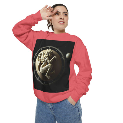 Garment-Dyed Sweatshirt, Unisex, Space Symbol Design, Virgo