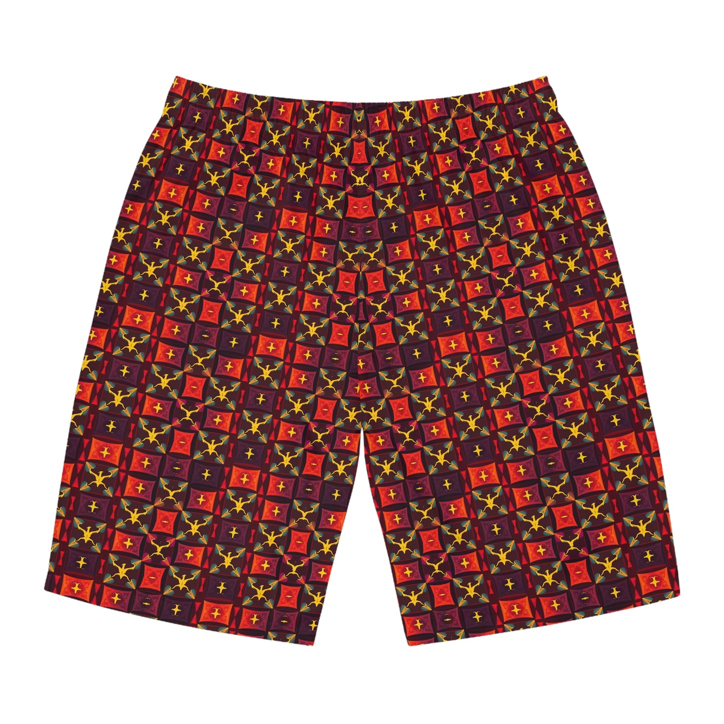 Men's Board Shorts, (AOP), Sagittarius, Zodiac v1, Shape Pattern