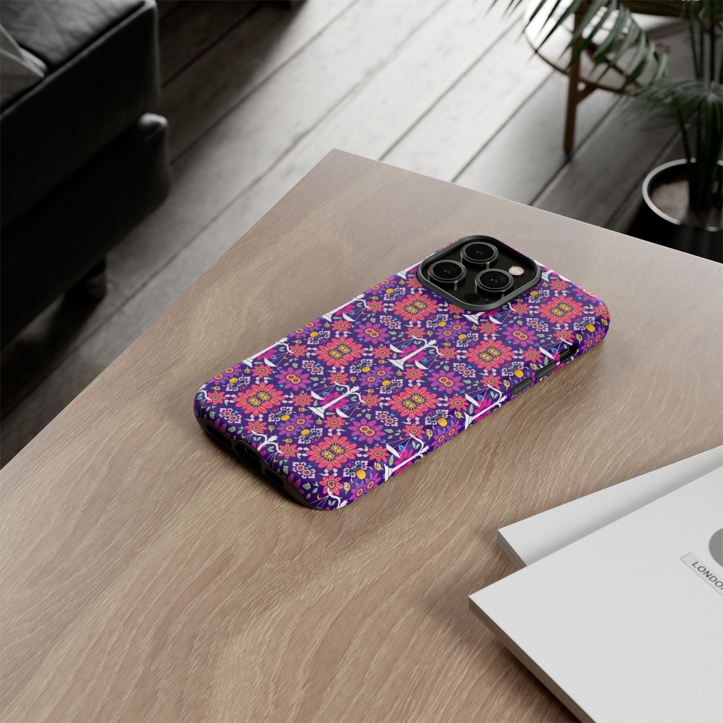 Tough Cases, Libra, Zodiac v4, Flower Pattern