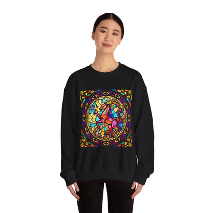 Unisex Heavy Blend™ Crewneck Sweatshirt, Glass, Aries Zodiac Design