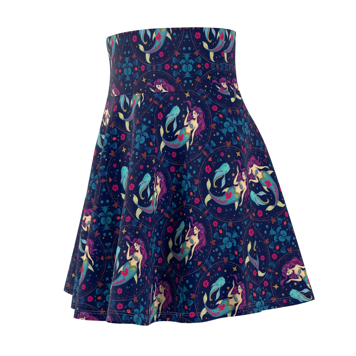 Women's Skater Skirt, (AOP), Pisces, Zodiac v3, Sexy Pattern