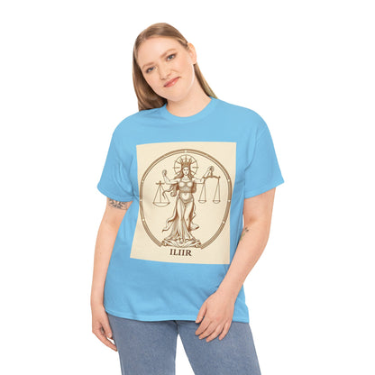 Unisex Heavy Cotton T-Shirt, Libra Goddess v1, Zodiac Design