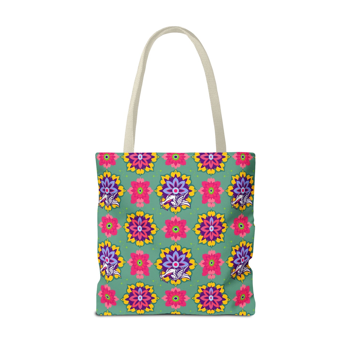 Tote Bag, (AOP), Sagittarius, Zodiac v4, Flower Pattern
