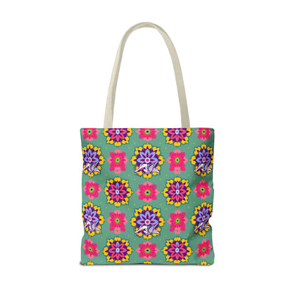 Tote Bag, (AOP), Sagittarius, Zodiac v4, Flower Pattern