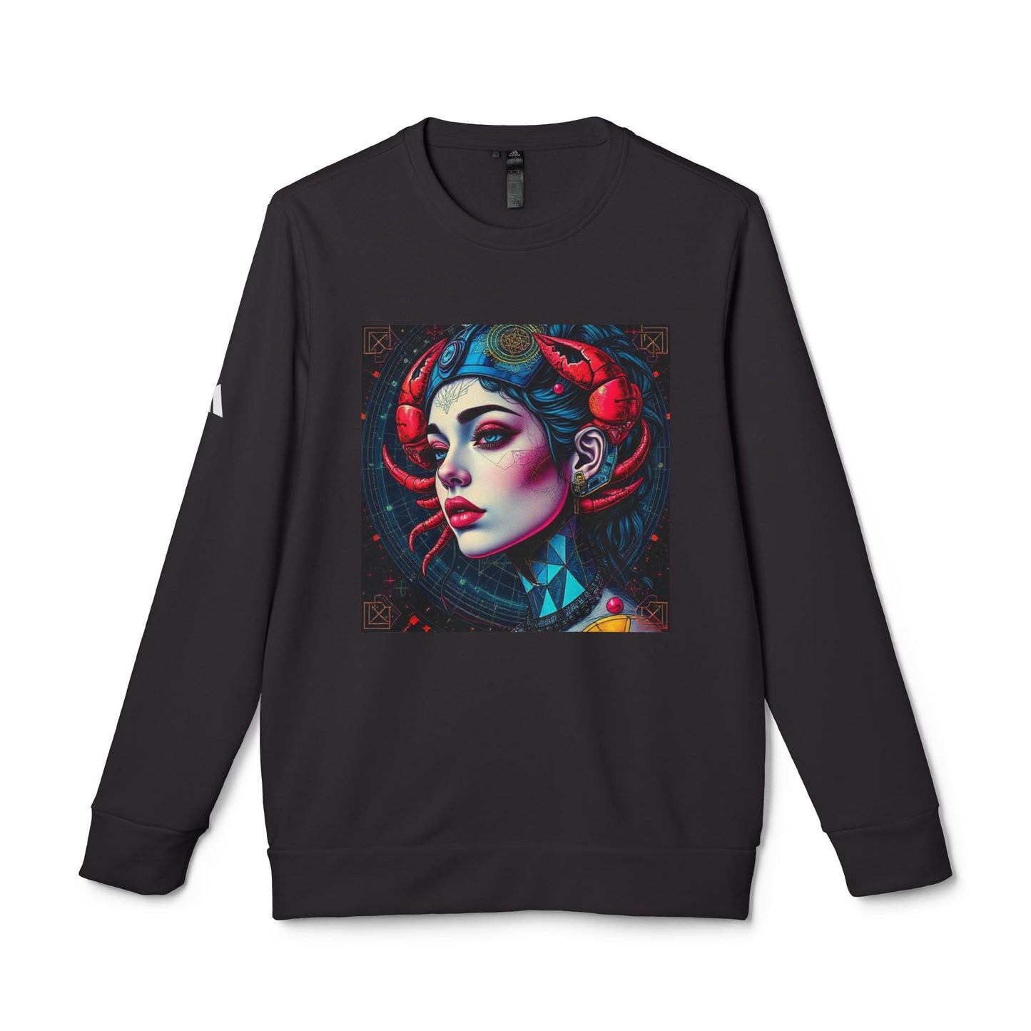 Adidas, Unisex Fleece Crewneck Sweatshirt, Cancer, Pop Art v1, Zodiac