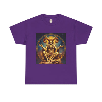 Unisex Heavy Cotton T-Shirt, On The Throne, Taurus Zodiac Design