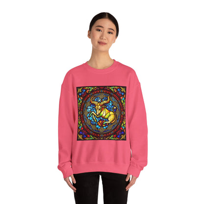 Unisex Heavy Blend™ Crewneck Sweatshirt, Glass, Taurus Zodiac Design