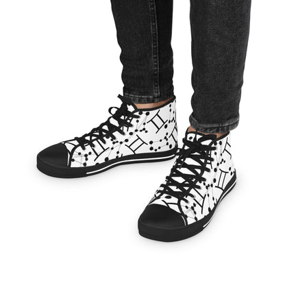 Men's High Top Sneakers, Breathable polyester canvas, Gemini Zodiac Design