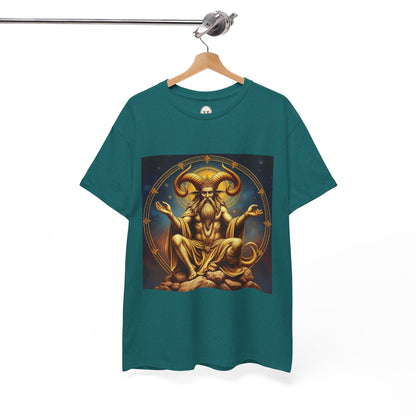 Unisex Heavy Cotton T-Shirt, On The Throne, Taurus Zodiac Design