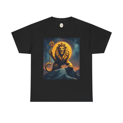 Unisex Heavy Cotton T-Shirt, King of Lions v2, Leo Zodiac Design
