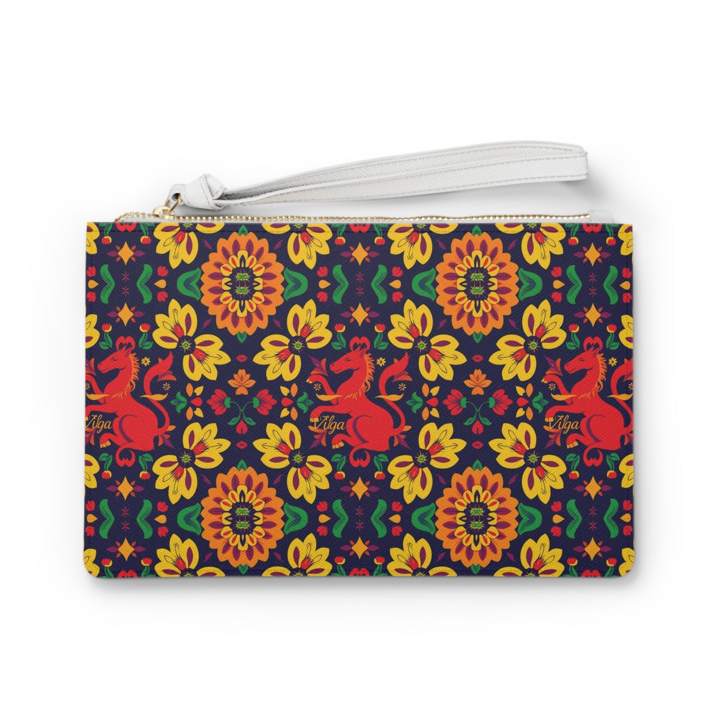 Clutch Bag, Virgo, Zodiac v4, Flower Pattern