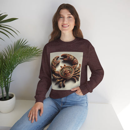 Unisex Heavy Blend™ Crewneck Sweatshirt, Crab Artifact, Cancer Zodiac Design