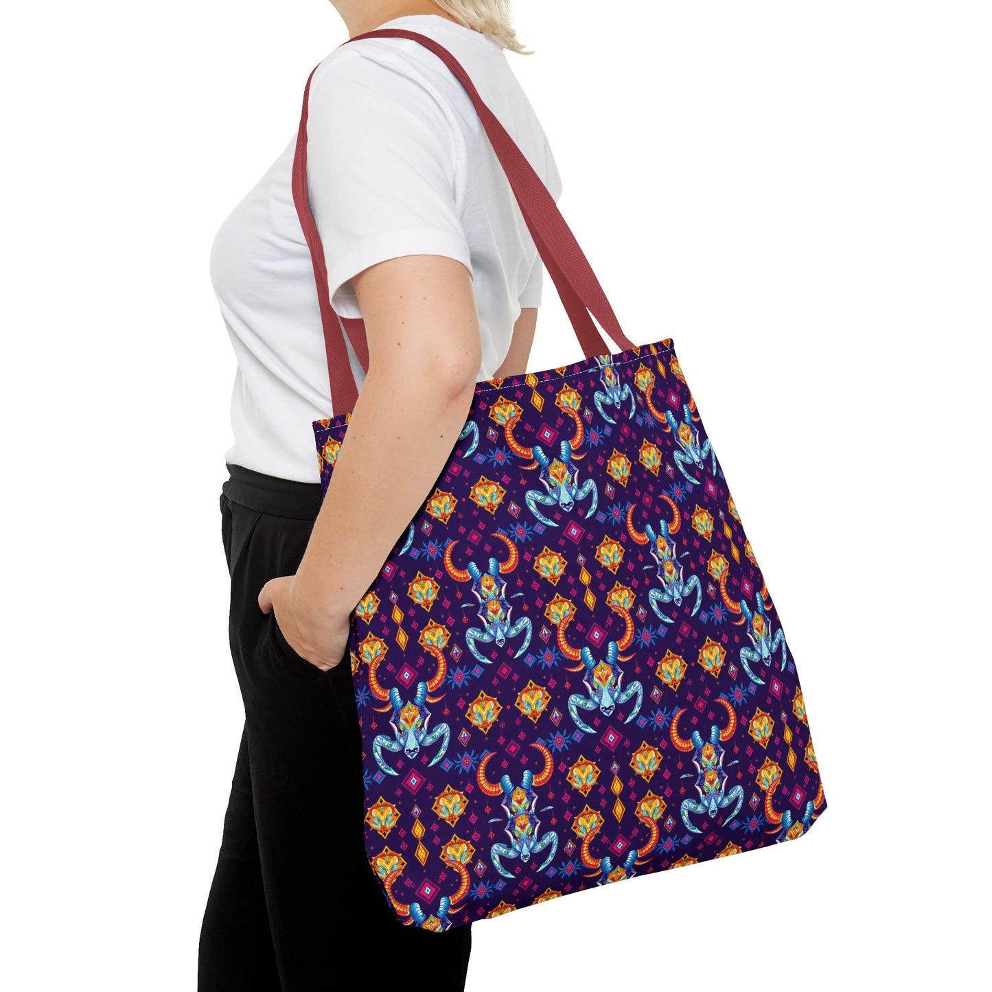 Tote Bag (AOP), Taurus, Zodiac, Jewel Pattern