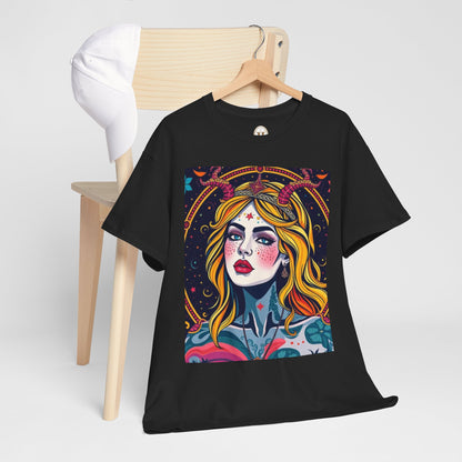 Unisex Heavy Cotton T-Shirt, Virgo, Zodiac v2, Sexy Art