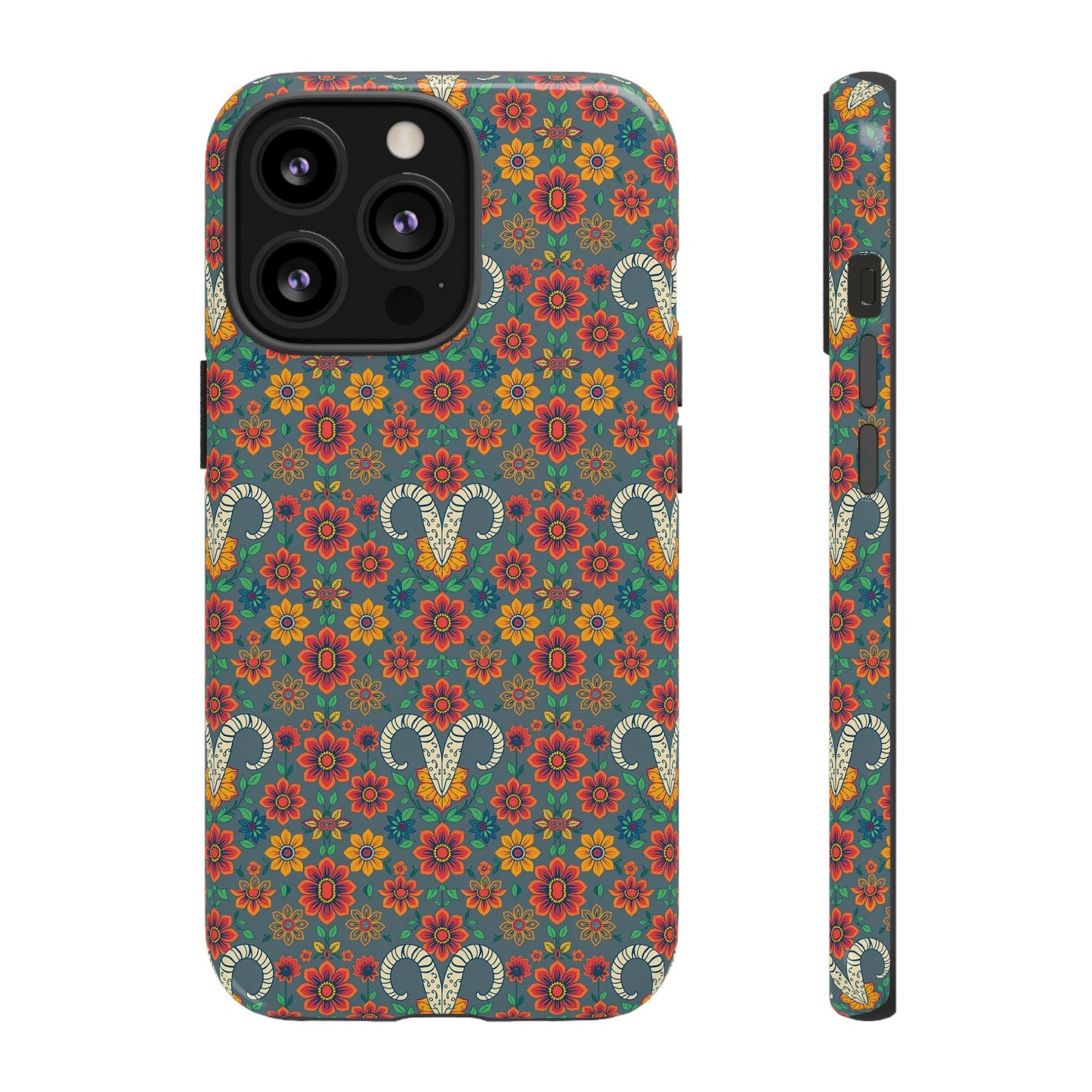 Tough Cases, Aries, Zodiac v3, Flower Pattern