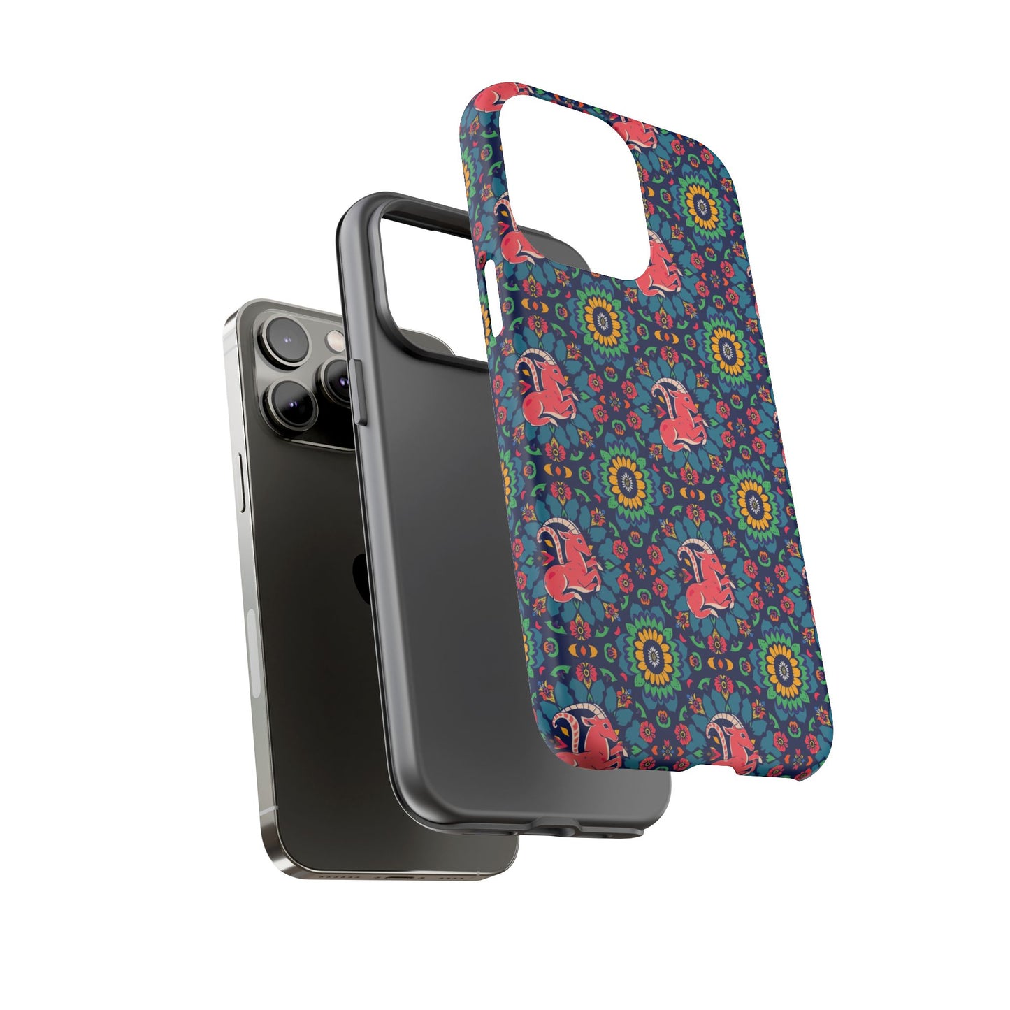 Tough Cases, Capricorn, Zodiac v1, Flower Pattern