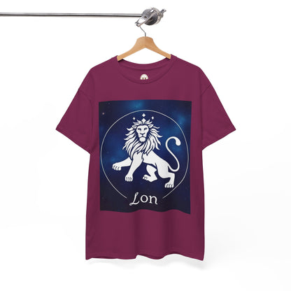 Unisex Heavy Cotton T-Shirt, Space Lion v1, Leo Zodiac Design