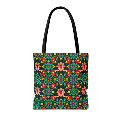 Tote Bag, (AOP), Aquarius, Zodiac v1, Flower Pattern