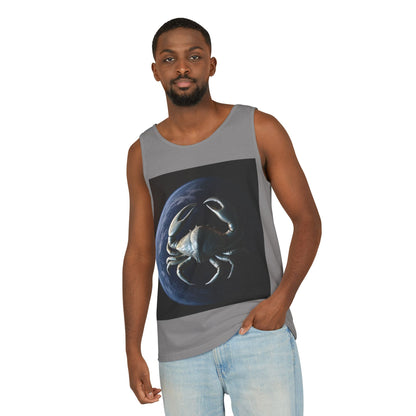 Unisex Garment-Dyed, Tank Top, Cancer Design, Planet Crab, 100% US cotton