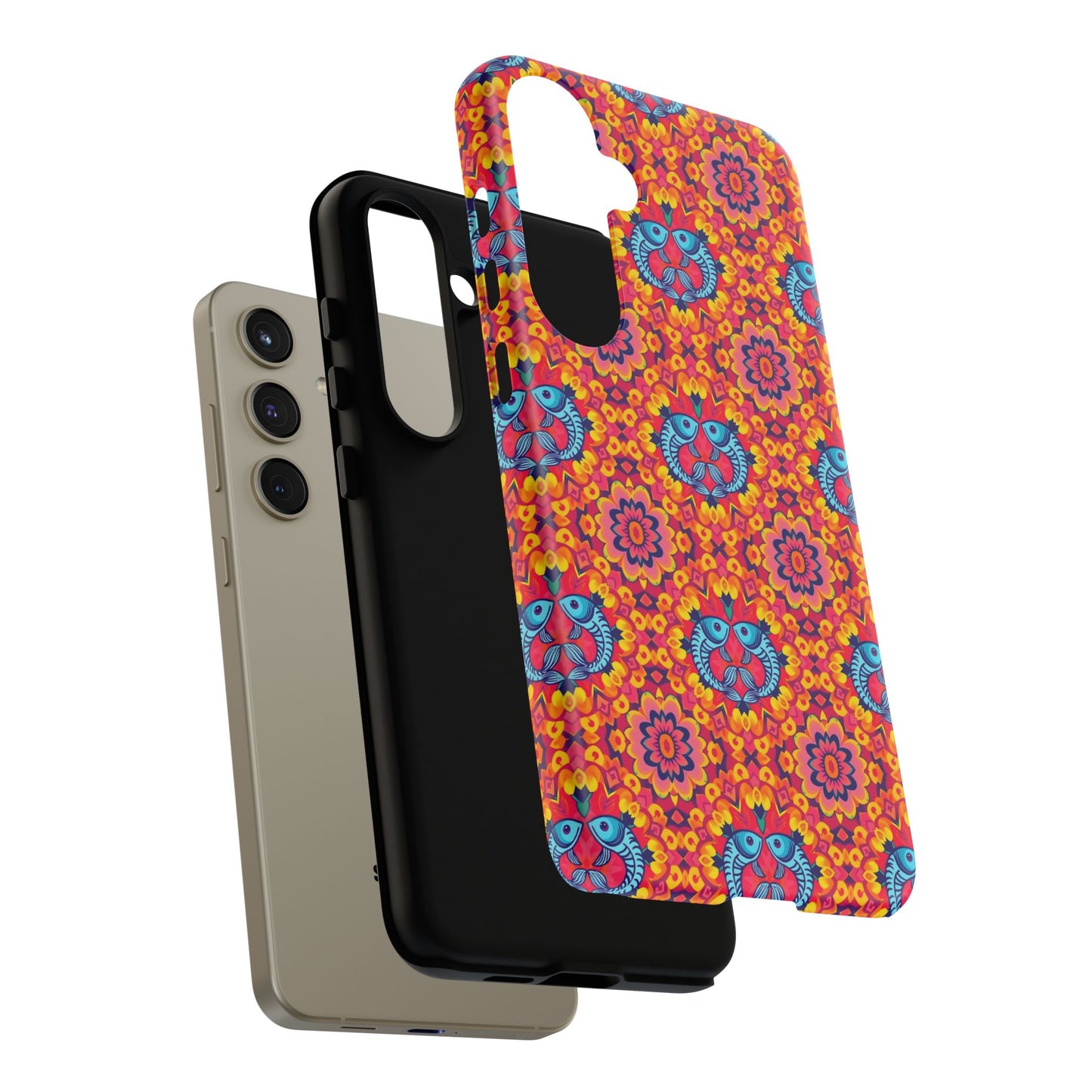 Tough Cases, Pisces, Zodiac v1, Flower Pattern