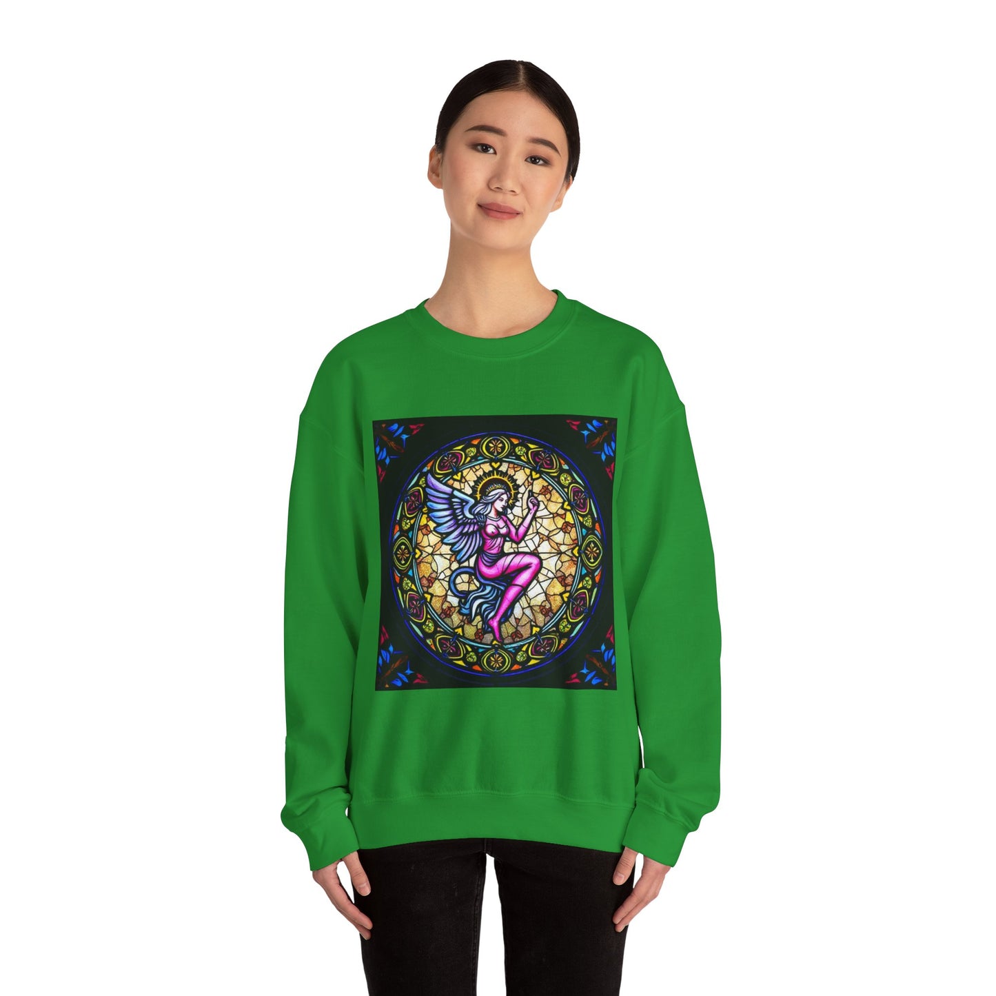 Unisex Heavy Blend™ Crewneck Sweatshirt, Glass 1, Virgo Zodiac Design
