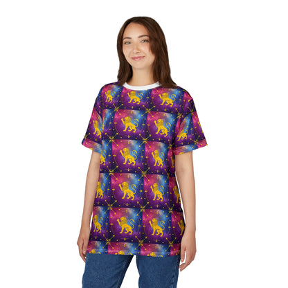 Unisex Cut & Sew T-Shirt, AOP, Leo, Zodiac v1, Pattern