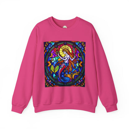 Unisex Heavy Blend™ Crewneck Sweatshirt, Glass 1, Aquarius Zodiac Design