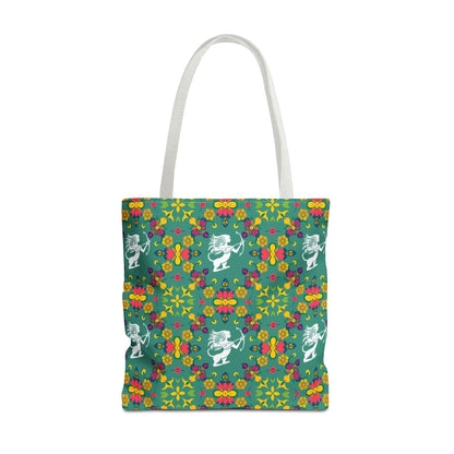 Tote Bag, (AOP), Sagittarius, Zodiac v6, Flower Pattern