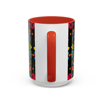 Accent Coffee Mug, Zodiac. Virgo, Flower Pattern, (11, 15oz)