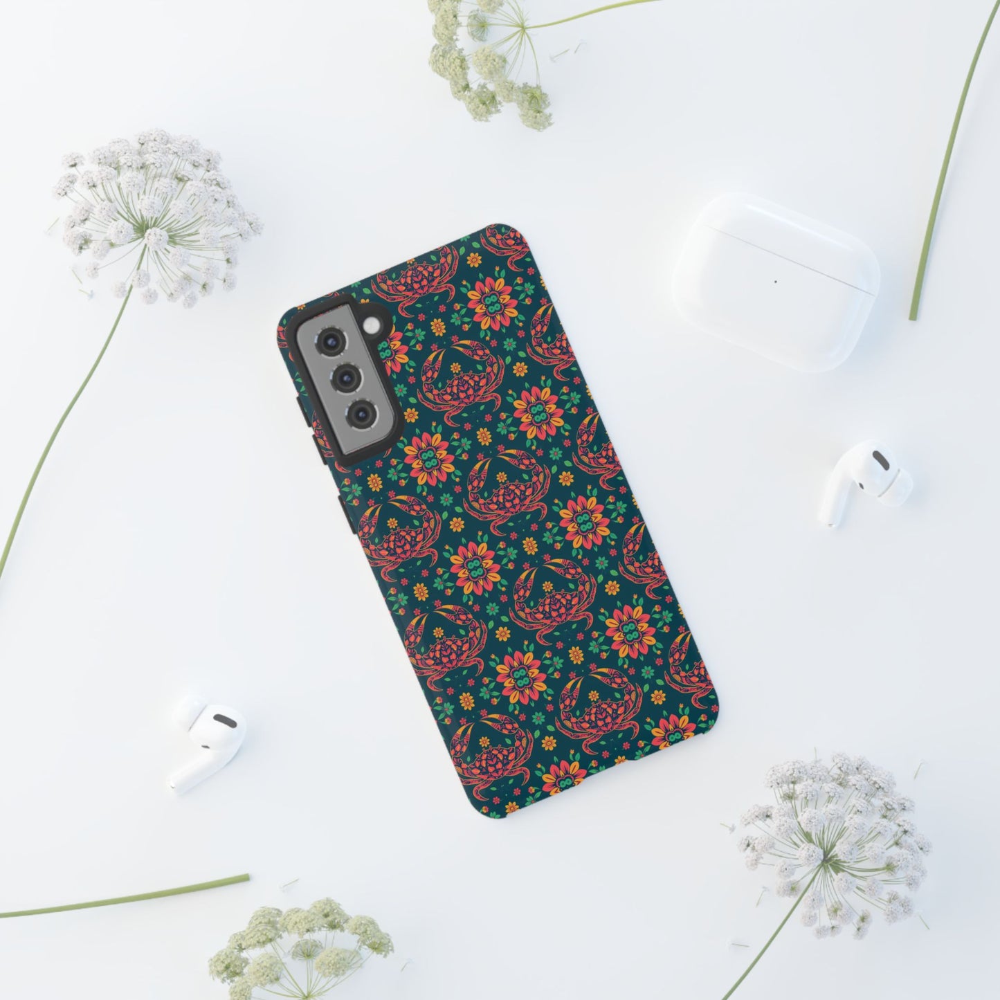 Tough Cases, Cancer, Zodiac v4, Flower Pattern