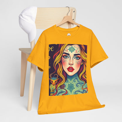 Unisex Heavy Cotton T-Shirt, Aquarius, Zodiac v2, Sexy Art