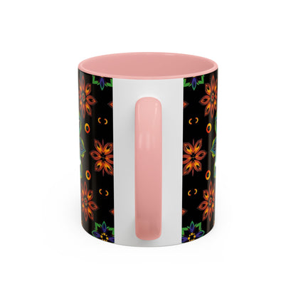 Accent Coffee Mug, Libra, Zodiac v4, Flower Pattern, (11, 15oz)