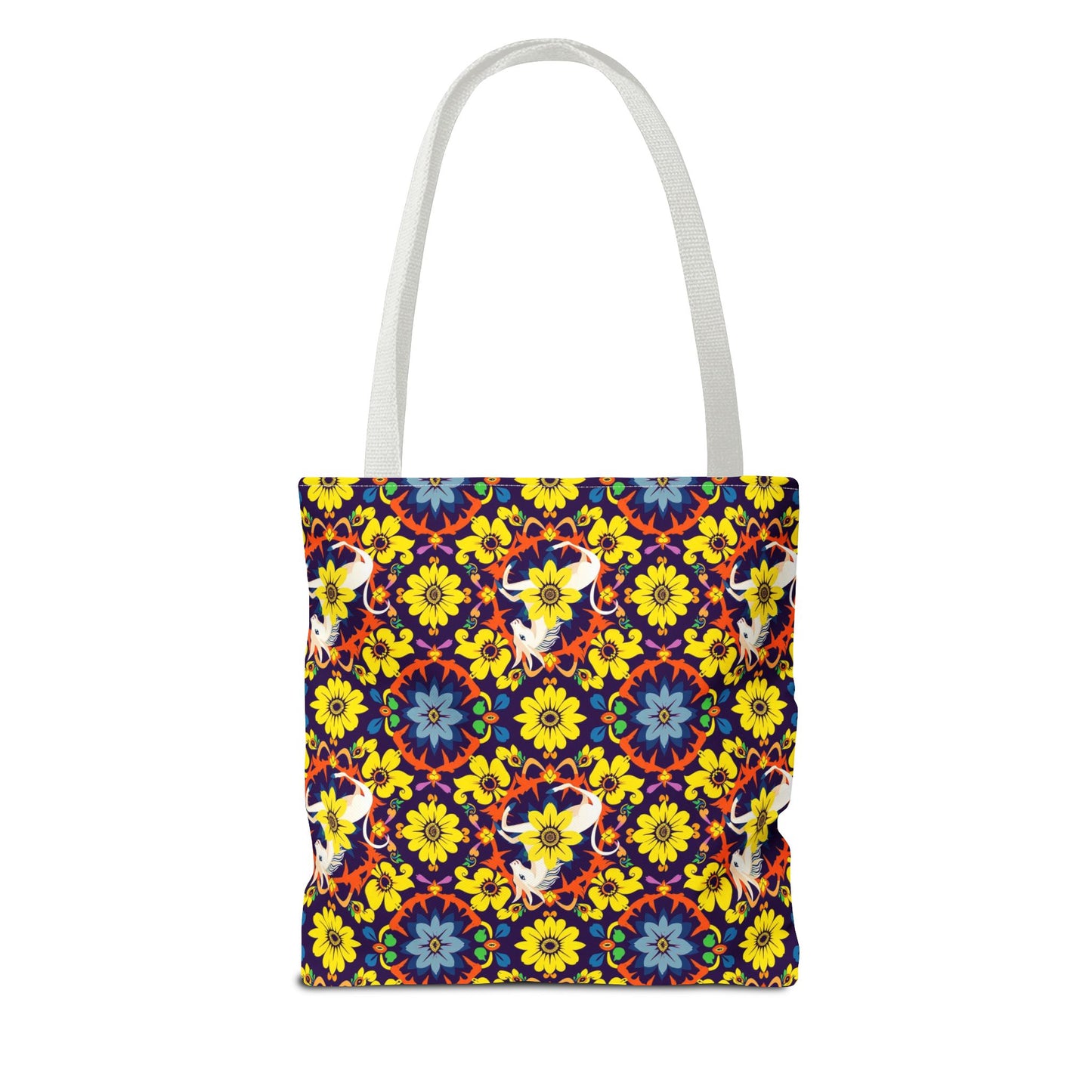 Tote Bag (AOP), Aquarius, Zodiac v1, Flower Pattern