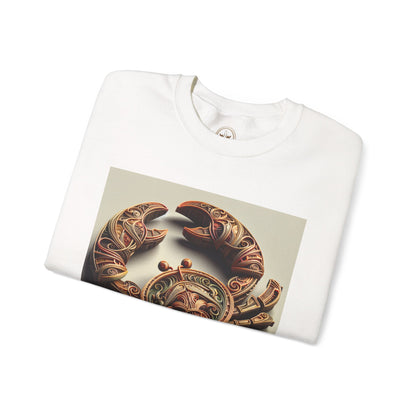 Unisex Heavy Blend™ Crewneck Sweatshirt, Crab Artifact, Cancer Zodiac Design