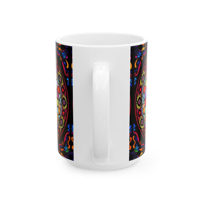 Ceramic Mug, (11oz, 15oz), Ceramic Coffee Mug, AOP, Glass Design, Virgo Zodiac