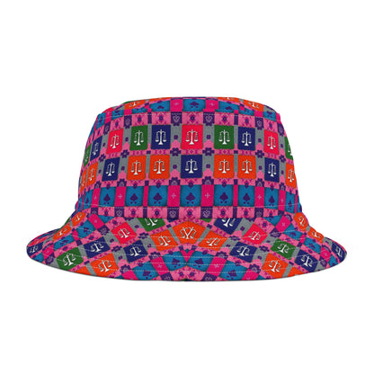 Bucket Hat, (AOP), Libra v1, Zodiac, Shape Pattern