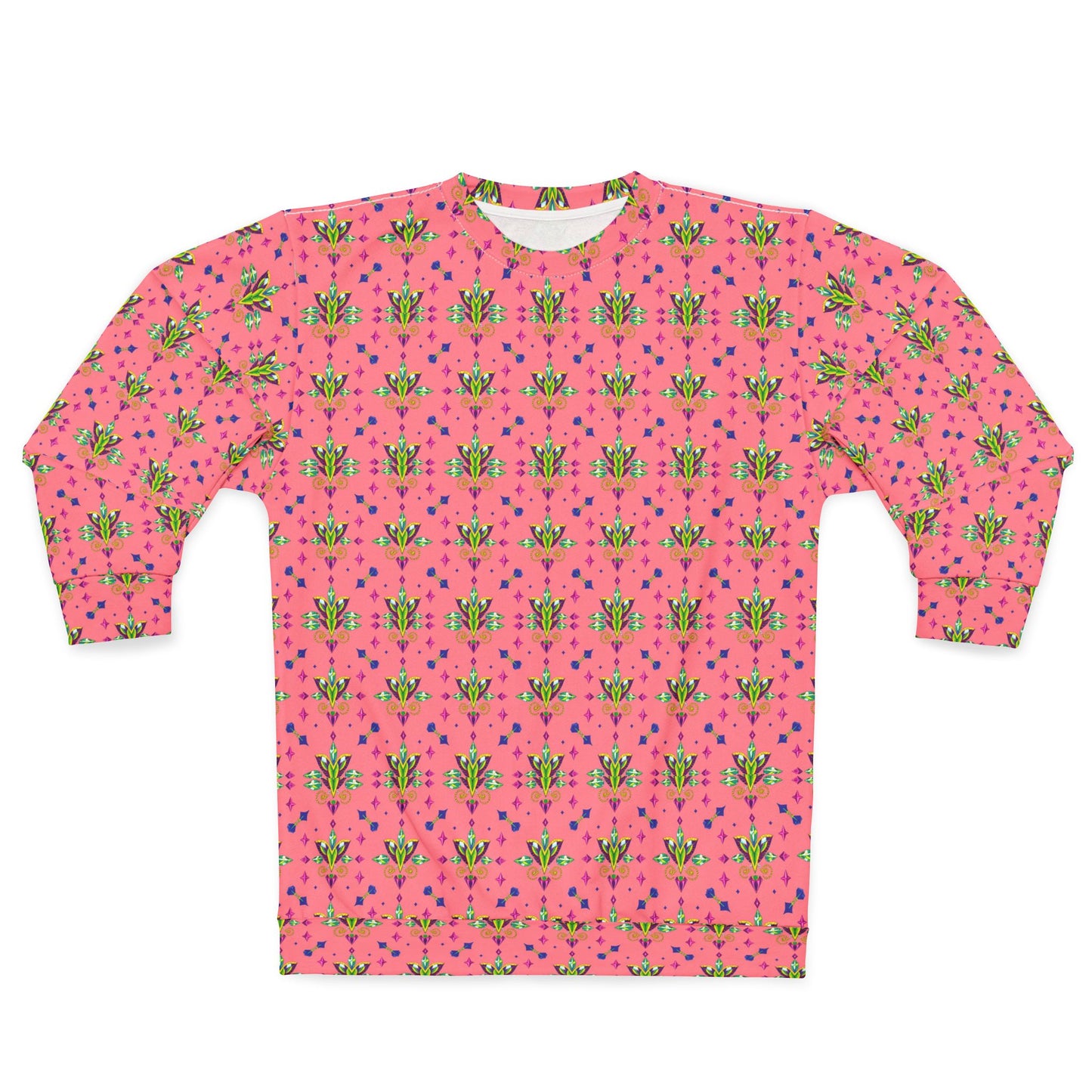 Unisex Sweatshirt (AOP), Aquarius, Zodiac v4, Jewel Pattern