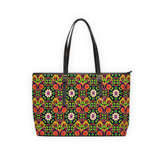Leather Shoulder Bag, Aries, Zodiac, Flower Pattern