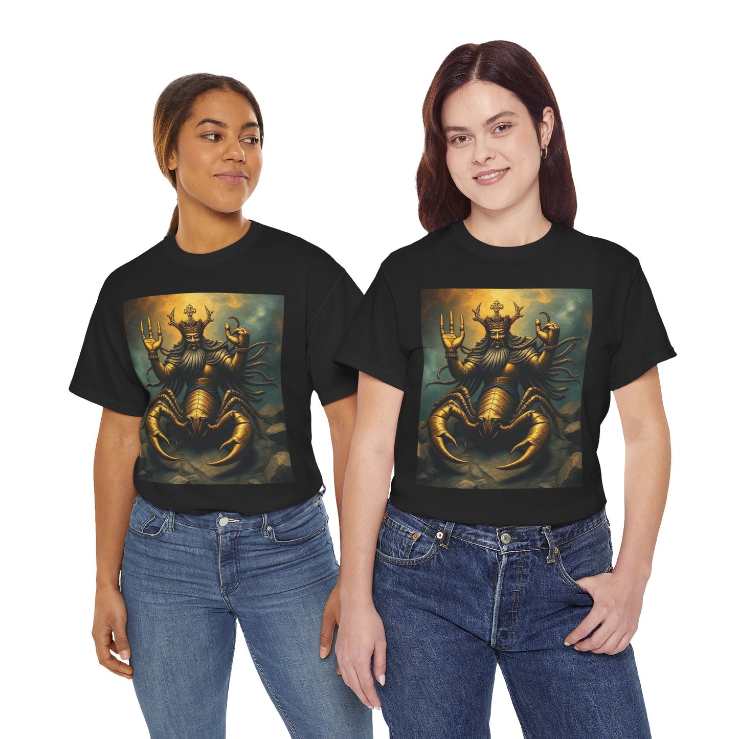 Unisex Heavy Cotton T-Shirt, Desert Scorpio King, Zodiac Design